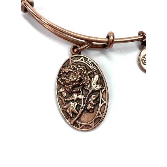 Alex and Ani Mom Charm Bracelet Rose Gold Finish - Expands 2"- 3.5" - Picture 2 of 3